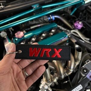 Subaru WRX Red/Black Car Keychain Keytag